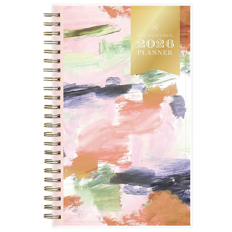 2026 Blue Sky Day Designer Abstract Mood 8" x 5" Weekly & Monthly Personal Organizer, Plastic Cover (158035) image 1