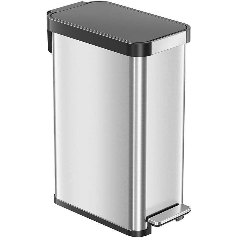 iTouchless SoftStep Stainless Steel Step Trash Can, 13.2 Gallon (PP13ESB) image 1