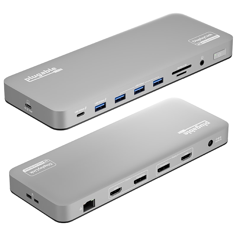 Plugable USB-C Docking Station Dual 4K Displays, 100W, 2x HDMI 2x DisplayPort (UD-6950PDH) image 1