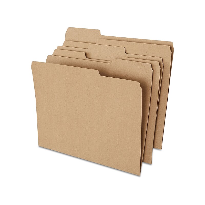 Staples File Folders, 1/3-Cut Tab, Letter Size, Kraft, 100/Box (ST509315-CC) image 1