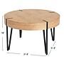Storied Home Astoria Wooden Round Side Table, Natural/Black (EC0561)~#|#~85ED47D4-FE5C-4DA9-A5507E7122C00BD1_sc7