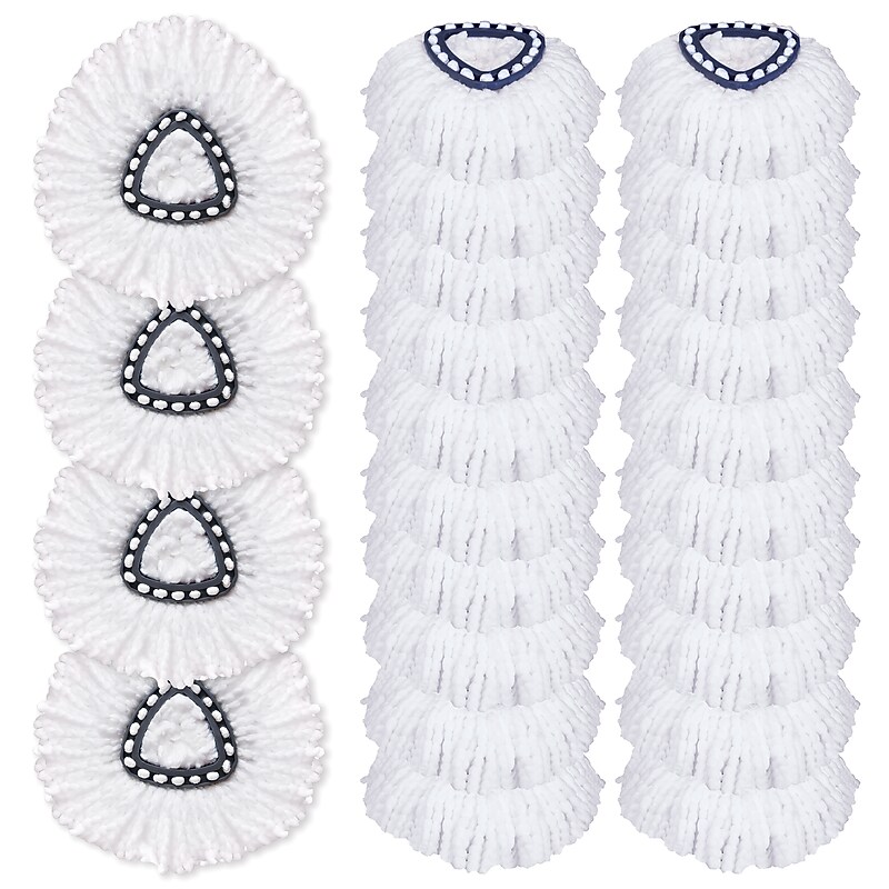 BISON LIFE Kleen Handler Microfiber Spin Mop Head Refill, White, 24/Pack (BPES-SPM-MFR-W-L-1-24A) image 1