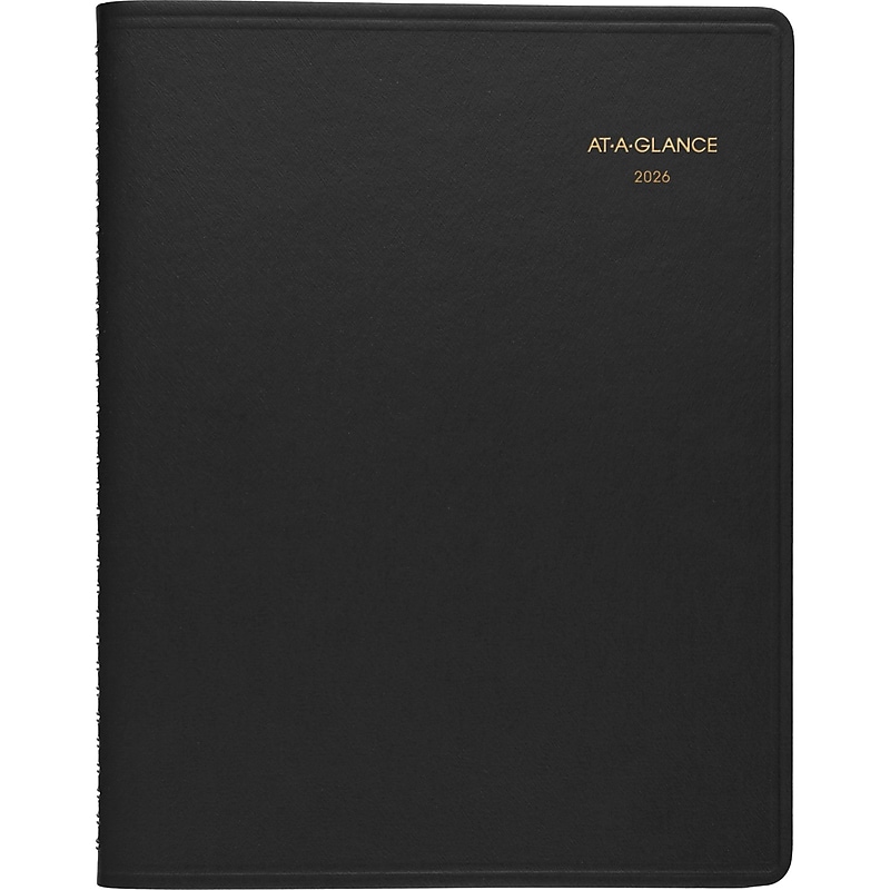 2026 AT-A-GLANCE 8.25" x 11" Weekly Appointment Book, Faux Leather Cover, Black (70-950-05-26) image 1