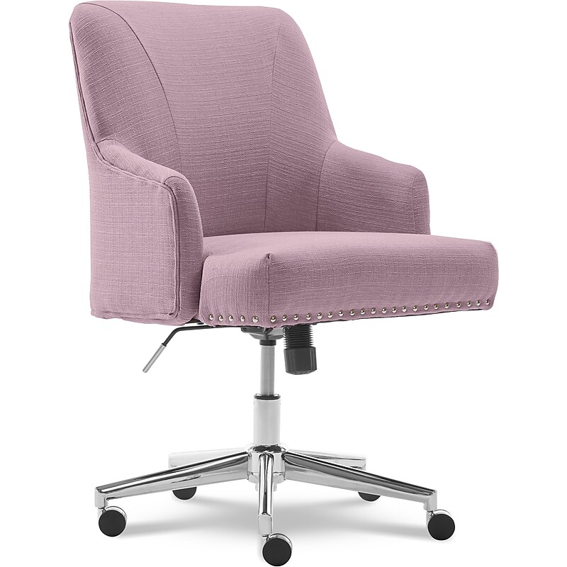 Serta Style Leighton Fabric Swivel Home Office Chair, Lilac (47925D) image 1