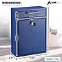AdirOffice Steel Large Wall Mounted Drop Box Interoffice Mailbox, Key Lock, Blue (631-04-BLU-PKG)~#|#~86018B73-84A5-49A0-BE6AEAF3E3D5D393_sc7