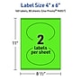 Avery Oval Multipurpose Labels, 4" x 6", Neon Green, 160/Box (94057)~#|#~86030299-4E12-4601-BFDF05E1AC23A56D_sc7