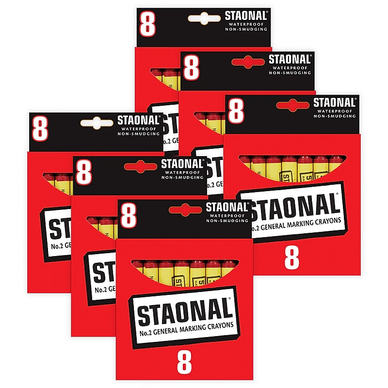 Crayola Staonal Marking Crayons, Red, 8/Pack, 6 Packs/Bundle (BIN520002038-6) image 1