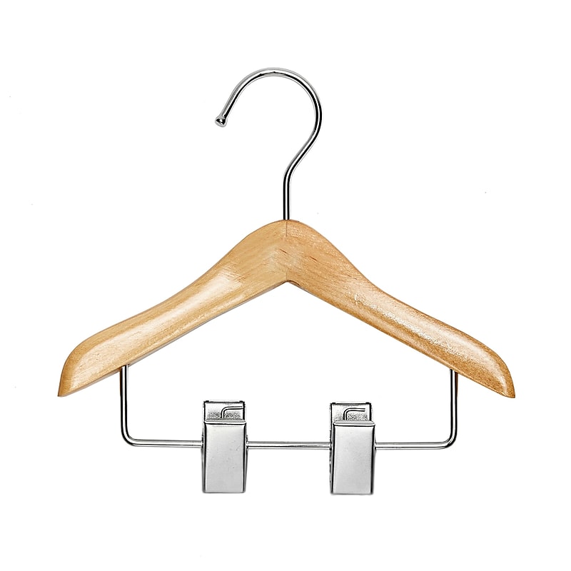 Nahanco 6" Wood Mini Hanger With Clips, 100/Box (MINI6RC) image 1