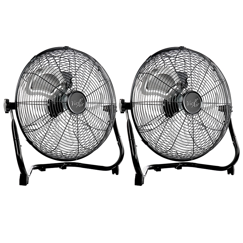 Vie Air 14" Industrial Floor Fan, 3-Speed, Black, 2/Pack (938120020M) image 1