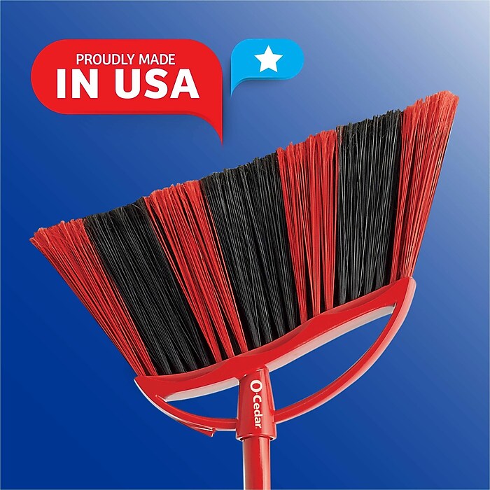 O-Cedar PowerCorner One Sweep Plastic Broom & Dustpan Set, Red