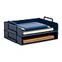 Staples Plastic Side Loading Stackable Letter Tray, Letter Size, Navy Blue, 2/Pack (ST63886)~#|#~86155247-AFA3-47E4-8098A0556CEE8221_sc7