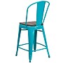 Flash Furniture Blake Contemporary Metal Vertical Back Counter Height Stool, Crystal Teal-Blue, 4-Pieces/Pack (4ET353424CBW)~#|#~86220F8C-626C-405E-8E88E277E83AF483_sc7