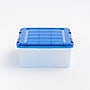 Iris 26.5 Quart Ultimate Clear Plastic Latching Storage Bin with Lid, Blue (500195)~#|#~86241130-7B7E-45AE-8F0ED6342D2265A7_sc7