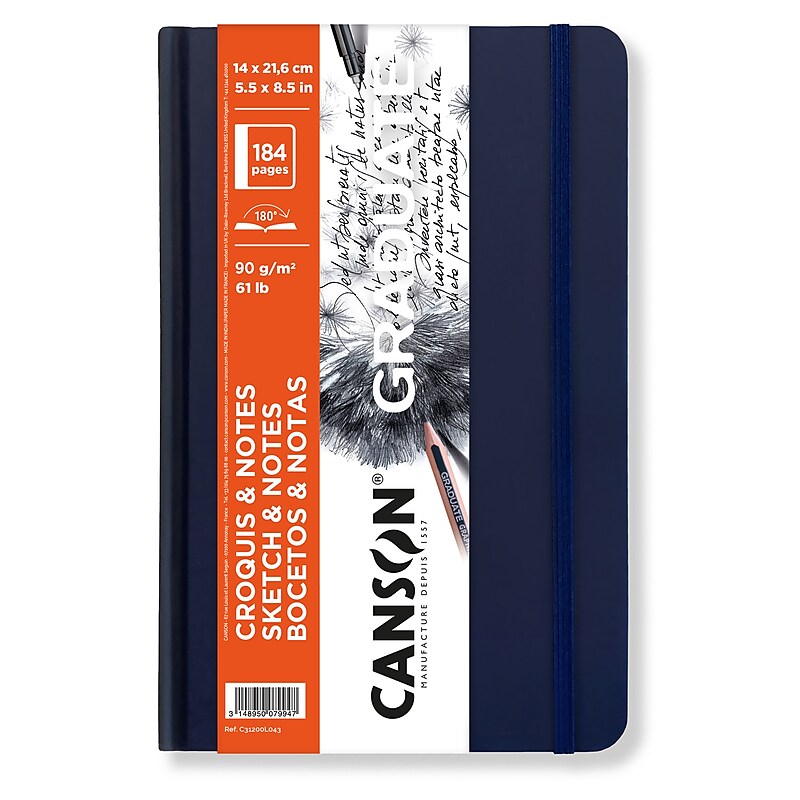 Canson Graduate 5.5" x 8.5" Hard Bound Sketch & Notes Art Book, 92 Sheets/Book, 5/Bundle (MCX31200L043-5) image 1