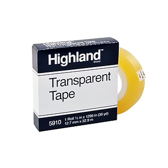 Highland™ Transparent Tape, 1/2" x 36 yds., 1/Roll (5910)