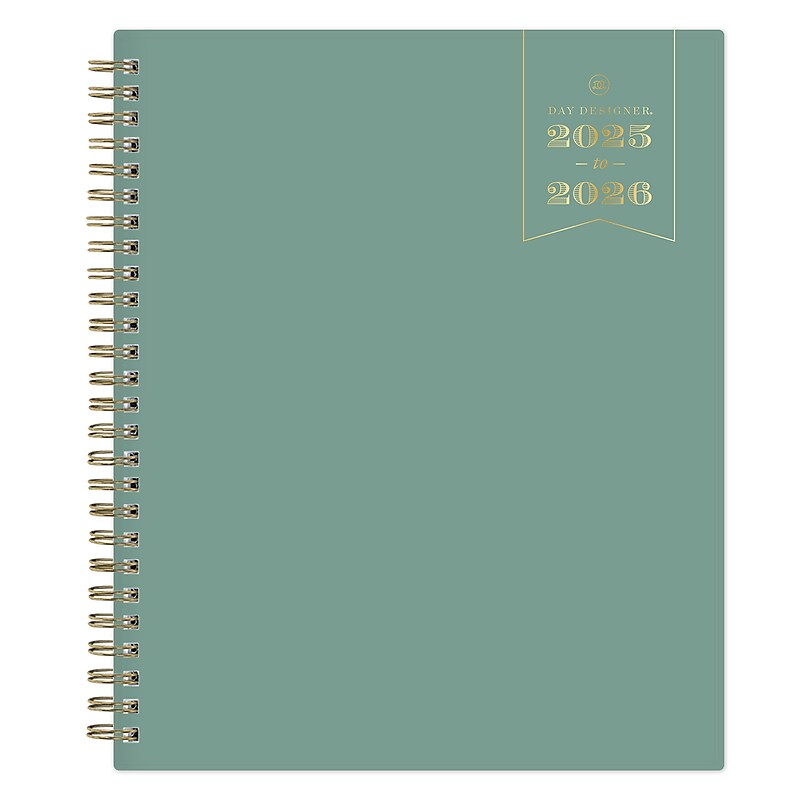 2025-2026 Day Designer for Blue Sky 7" x 9" Academic Year Weekly & Monthly Planner, Plastic Cover, Rio Green (151081) image 1