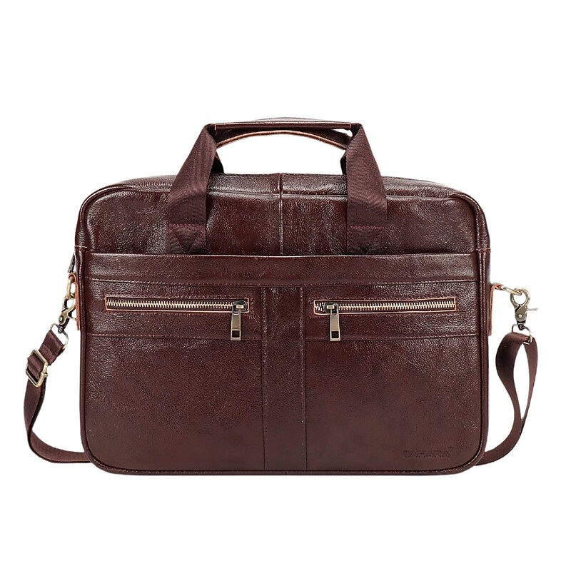 SaharaCase Leather Briefcase, Laptop Compatible, Light Brown (LT00083) image 1