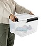 Sterilite 34 Quart Gasket Box with Lid, Plastic, Clear/Black, 4/Carton (39339004)~#|#~864074F2-BB78-4DAD-AE29457AD8C8DE6F_sc7