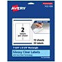 Avery Laser/Inkjet Multipurpose Labels, 3.25" x ", Glossy Clear, 20/Pack (94260)~#|#~86423676-E1A9-4CDE-8AF6B4DFDBECE225_sc7