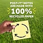 Post-it Recycled Notes, 3" x 3", Canary Collection, 75 Sheet/Pad, 24 Pads/Pack (654R24CPCY)~#|#~8642A972-3940-49EC-BDE0889A4E31D453_sc7