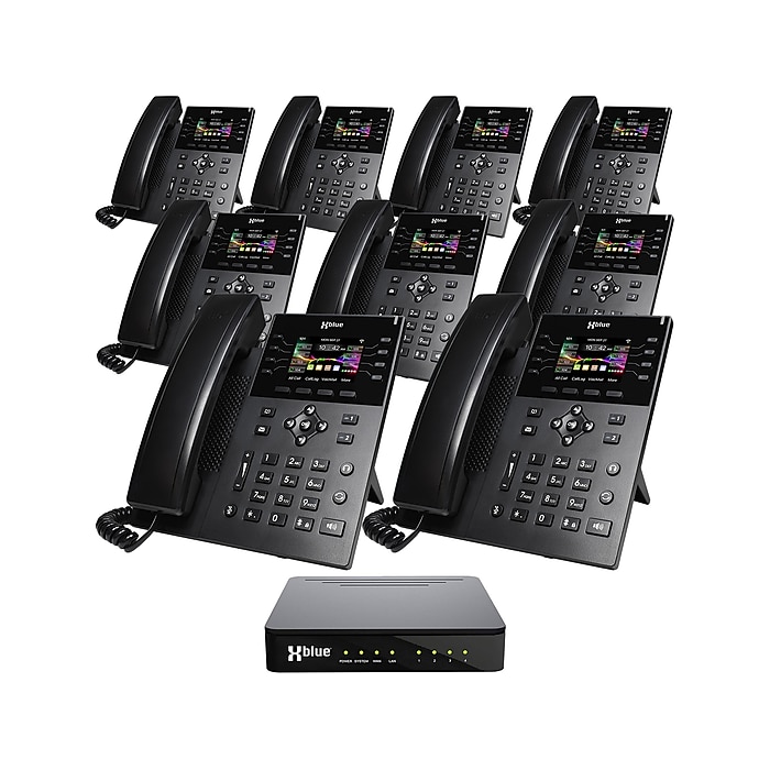 XBLUE QB1 14-Line Corded Conference Telephone System Bundle, Black