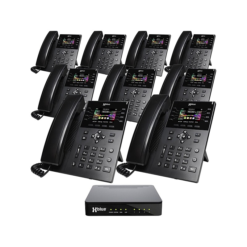 XBLUE QB1 14-Line Corded Conference Telephone System Bundle, Black (qb1-ip8g-4x9) image 1