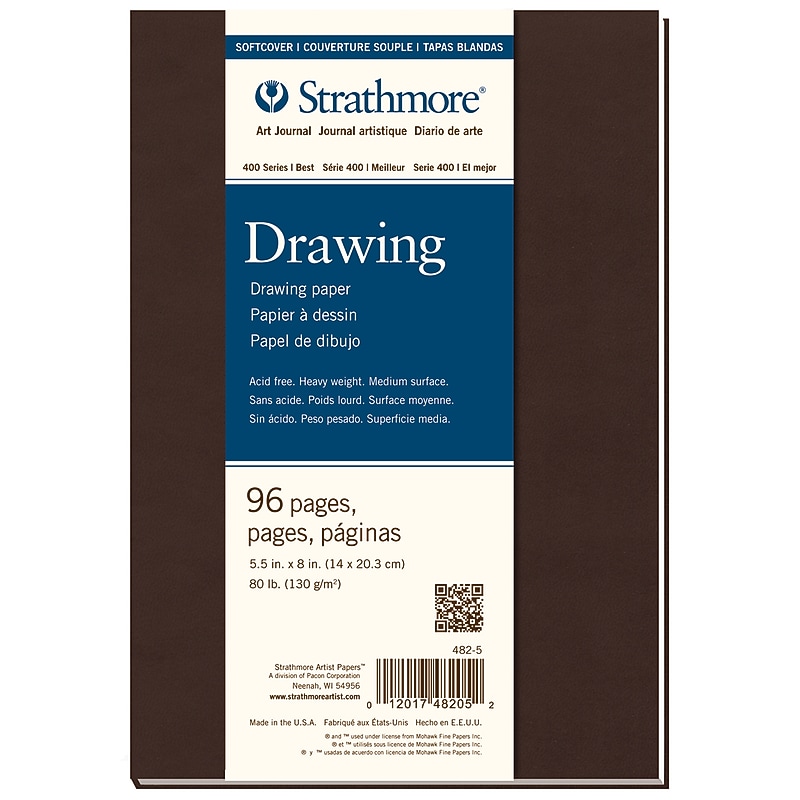 Strathmore 400 Series 5.5" x 8" Smyth-Sewn Bound Art Journal Drawing Paper, 96 Sheets/Pad (STTP4825) image 1