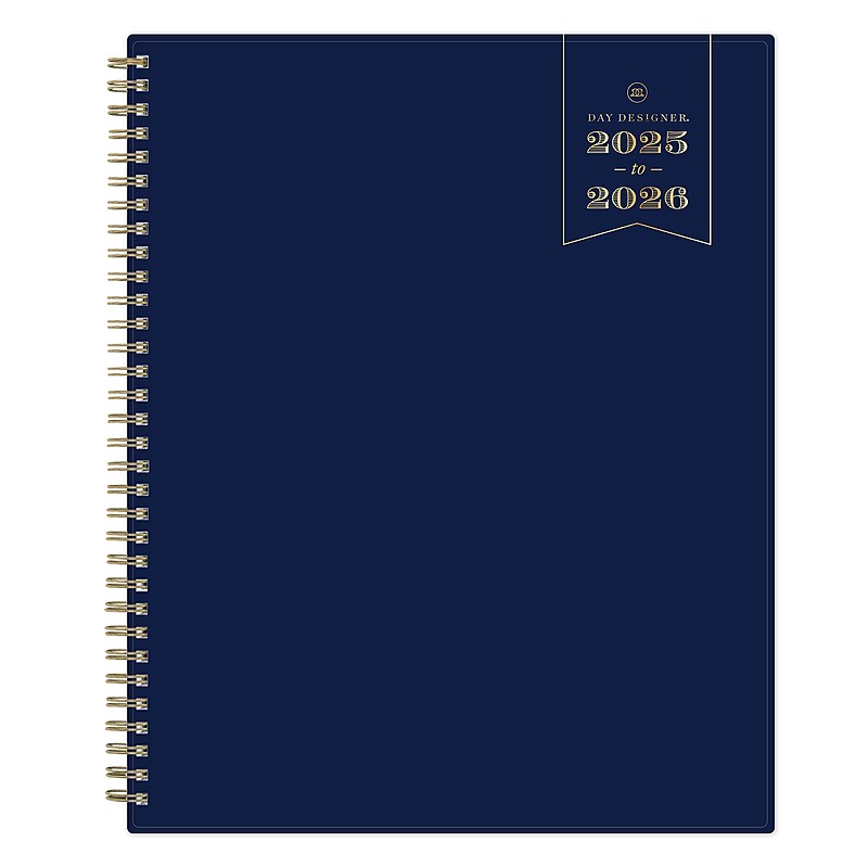 2025-2026 Day Designer for Blue Sky 8.5" x 11" Academic Year Weekly & Monthly Planner, Plastic Cover, Deep Blue (151065) image 1