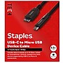 Staples TECH 3.3 ft. USB-C to Micro USB Type-B Audio/Video Cable, Male to Male, Black (ST62445)~#|#~864F5EC4-12B8-4A22-9B14481027EDF604_sc7