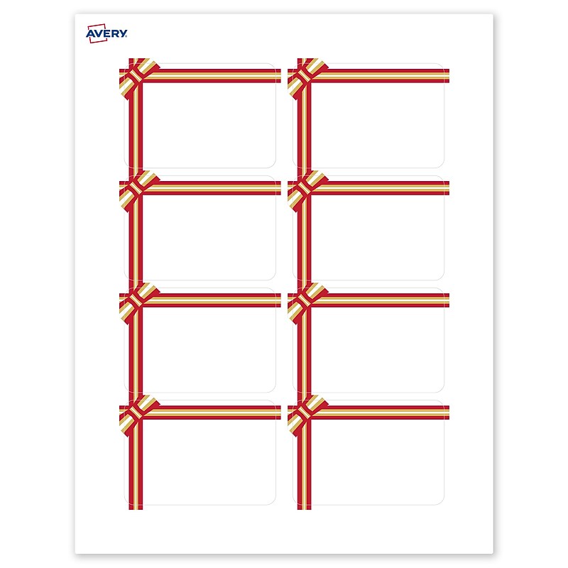 Avery Rectangle Multipurpose Labels, 2-1/3" x 3-3/8", White, 80/Pack (19479370595) image 1