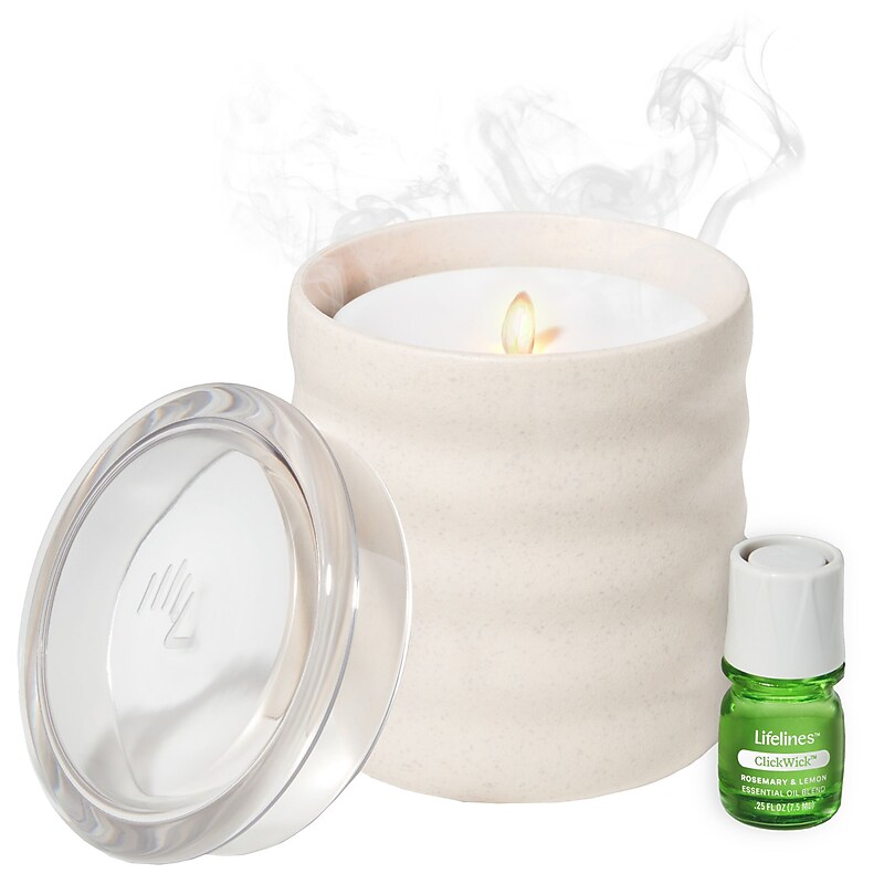 Lifelines Rosemary & Lemon Nebulizing Aromatherapy Essential Oil Flameless Candle Diffuser (11-1617) image 1