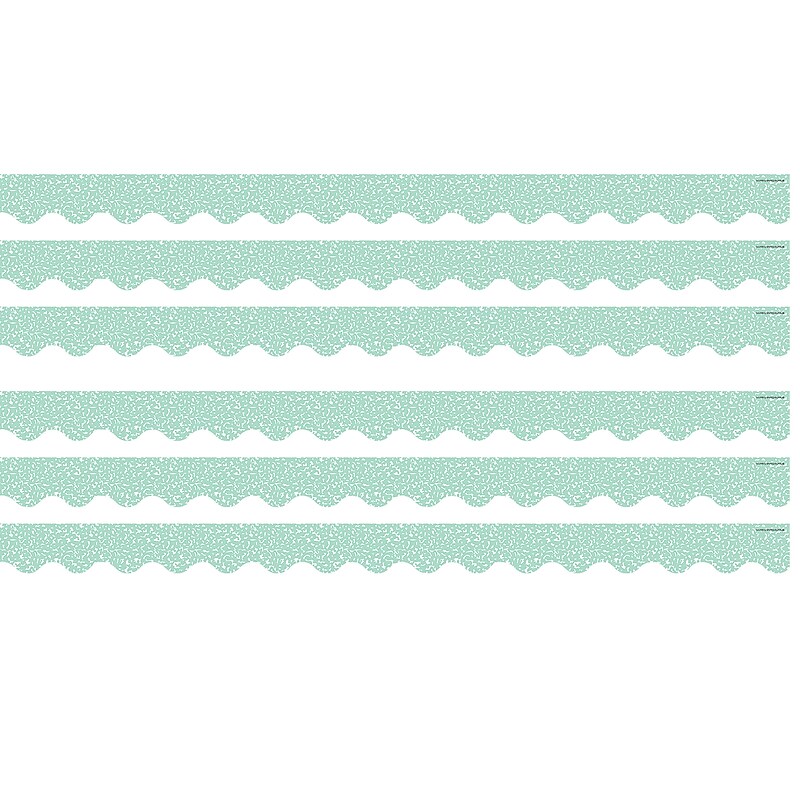 Teacher Created Resources Border Trim, 2.19" x 2.92', Composition Green Scalloped, 12/Pack, 6 Packs/Bundle (TCR9314-6) image 1