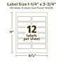 Avery EcoFriendly Laser/Inkjet Rectangle Multipurpose Labels, 1-1/4" x 3-3/4", White, 120/Pack (94228)~#|#~865AC8CB-FF7A-4749-AEE59C966D185441_sc7