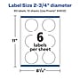 Avery Laser/Inkjet Circle  Waterproof Multipurpose Labels, 2.75"  Dia, White, 60/Pack (94512)~#|#~8662C73D-2D36-497A-ACFAEA6DFBE47B76_sc7