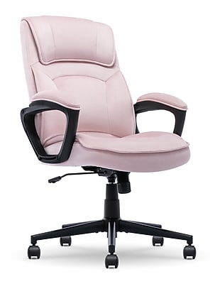 Serta Comfort Classic Ergonomic Velvet Fabric Swivel Executive Chair, Pink (CCHR10005C) Simolary simolary.com