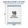 Avery Laser/Inkjet Multipurpose Labels, 3.4375"  x 0.9375", Matte White, 450/Pack (94218)~#|#~86691131-FE79-49B9-B4CB34CF6FB3E2EE_sc7