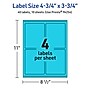 Avery Laser/Inkjet Multipurpose Rectangle Labels, 4.75" x 3.75", Bright Blue, 40/Pack (94254)~#|#~866A8BC1-5118-407F-ACAD916D9E1AC09F_sc7