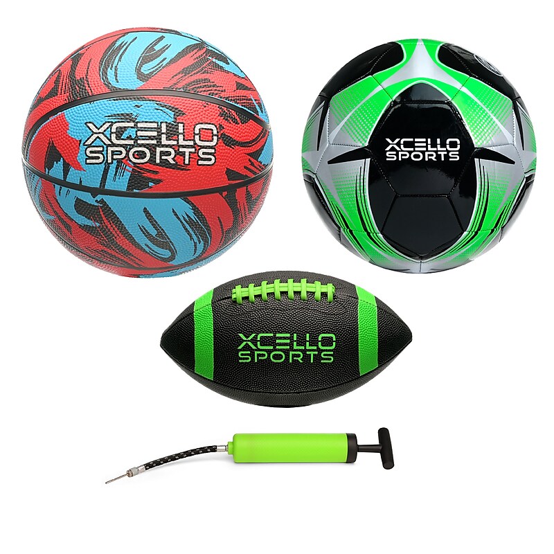 Xcello Sports Multisport 3-Ball Assortment Set, Assorted Colorful Colors (XS-MULTI-3-AST2) image 1