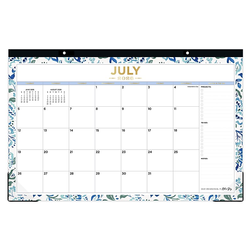 2026-2027 Blue Sky Day Designer Hawthorpe Blue 11" x 17" Academic Monthly Wall Calendar (158183) image 1
