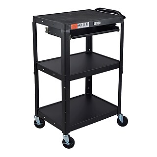 ベ*ー様 マリボウル（ラージサイズ）ブラック Luxor LEADER XL 3-Shelf Adjustable Media Utility Cart with Pullout