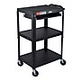 Luxor LEADER 3-Shelf Adjustable Media Utility Cart with Pullout Tray, Black (UCMT1KB)~#|#~8677BEEF-FA1D-4BF8-B498697655452678_sc7