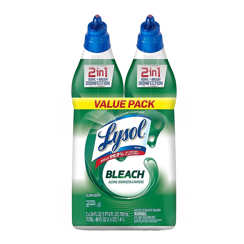 Lysol Disinfectant Bathroom Cleaner with Bleach, Liquid, 24oz (1920080078) image 1