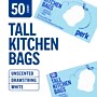 Perk™ 13 Gallon Kitchen Trash Bag, 28" x 24", Low Density, 0.9 mil, White, 50 Bags/Box (PK56745)~#|#~867FF124-52EB-4766-83FC0D8B84D4E9ED_sc7