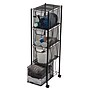 Mind Reader 4-Drawer Mobile Desk Art Supply Organizer with Wheels, Metal, Black (4OPDR-BLK)~#|#~8680C008-1273-403E-B302F6CE03F131CC_sc7