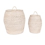 Storied Home Decorative Handwoven Rattan Storage Baskets with Lids, Whitewashed, 2/Set (AH0324)~#|#~8681E399-36AD-4B2C-A0402072EE872A56_sc7