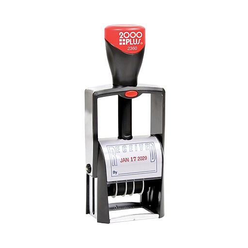 2000 Plus 2360 Received Rectangle Dater Stamp, Blue and Red Ink, 1