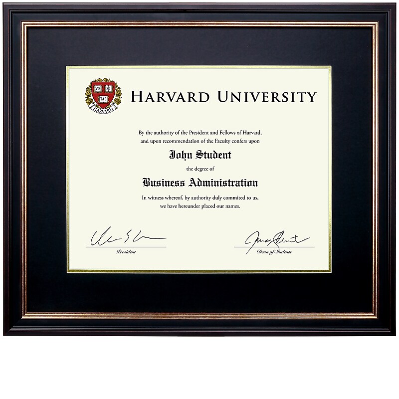 Excello Global Products 11" x 14" Composite Wood Photo/Document Frame, Black/Gold/Red (EGP-HD-0383) image 1