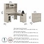 Bush Furniture Cabot 60"W L Shaped Computer Desk with Hutch and Lateral File Cabinet, Linen White Oak (CAB005LW)~#|#~868FBF18-BC72-431C-95C1660160A0A609_sc7