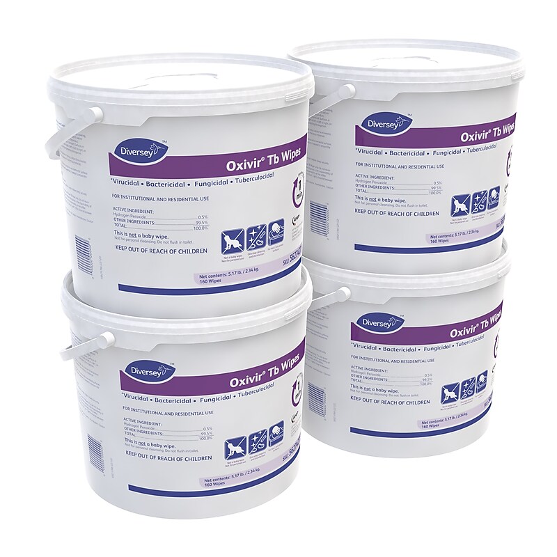 Oxivir Disinfecting Wipes, 160 Wipes/Container, 4/Carton (5627427) image 1