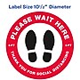 Avery Directional "Please Wait Here" Preprinted Floor Decals, 10.5" Diameter, White/Red, 5/Pack (83090)~#|#~86971923-386B-494A-91C45332E0B01BEA_sc7
